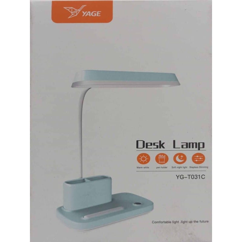 Picture of YAGE YG-T031C Touch Dimming Table Lamp for Study Eye Protection Rechargeable Desk Lamp with Pen Holder & Phone Holder Multicolor
