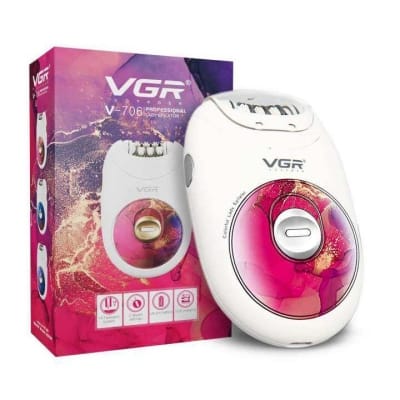 Picture of Vgr V-706 Cordless Professional Women Epilator With 18 Tweezers For Face, Legs, Underarms & Bikini Area With 70 Minutes Runtime 700Mah Li-Ion Battery Fast Charge Multicolor