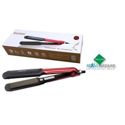 Picture of Kemei Km-531 Professional Fast Heating Hair Straightener Wet Dry Ceramic Coating Electric Hair Straightener Black