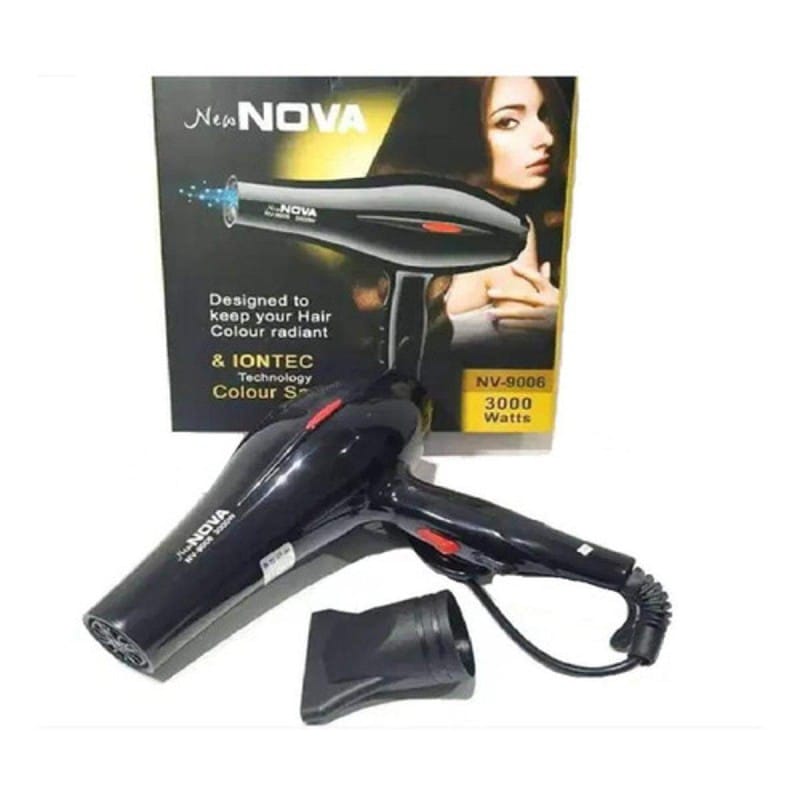Picture of Nova NV-9006 Fashion Hair Dryer Blow 3000 Watts n Temperature Controller - Hair Dryer Black