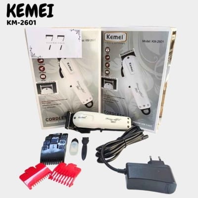 Picture of Kemei KM-2601 AC/DC Professional Rechargeable Hair Clippers AC DC Off White