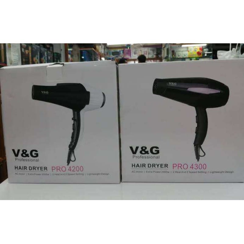 Picture of V&G Professional Hair Dryer PRO 4300 with Fast Drying Technology, Lightweight Design, 2000W Extra Power, 2 Heat & 2 Speed Settings Multicolor