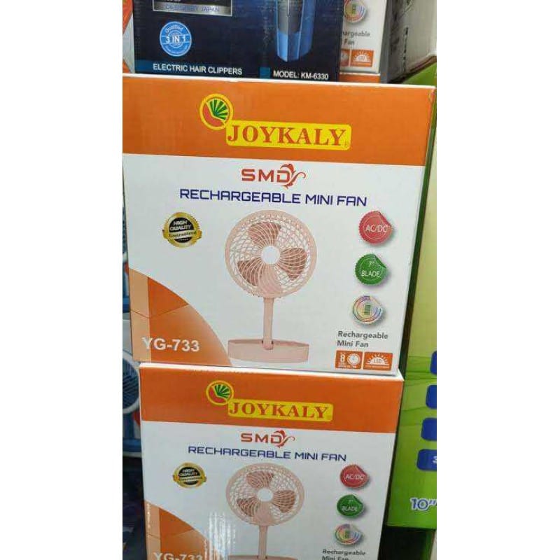Picture of Rechargeable Mini Fan YG-733 Portable Fan Joykaly brand for Office Home Table 3hours-5hours Backup Multicolor