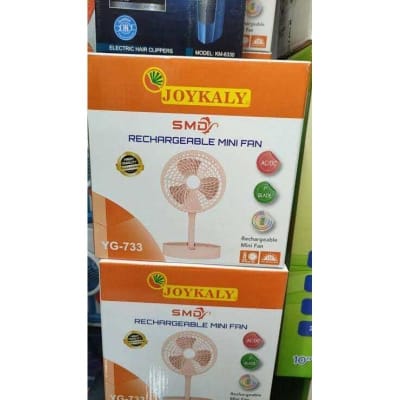 Picture of Rechargeable Mini Fan YG-733 Portable Fan Joykaly brand for Office Home Table 3hours-5hours Backup Multicolor