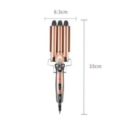 Picture of Kemei KM-1010A Professional Hair Curling Iron Machine for Men And Women Fast Heating Tourmaline Ceramic Hair Curling Iron Pink Multicolor