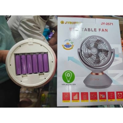 Picture of Jy Super JY-2571 Professional 6 Battery Rechargeable Portable Table Fan Multicolor
