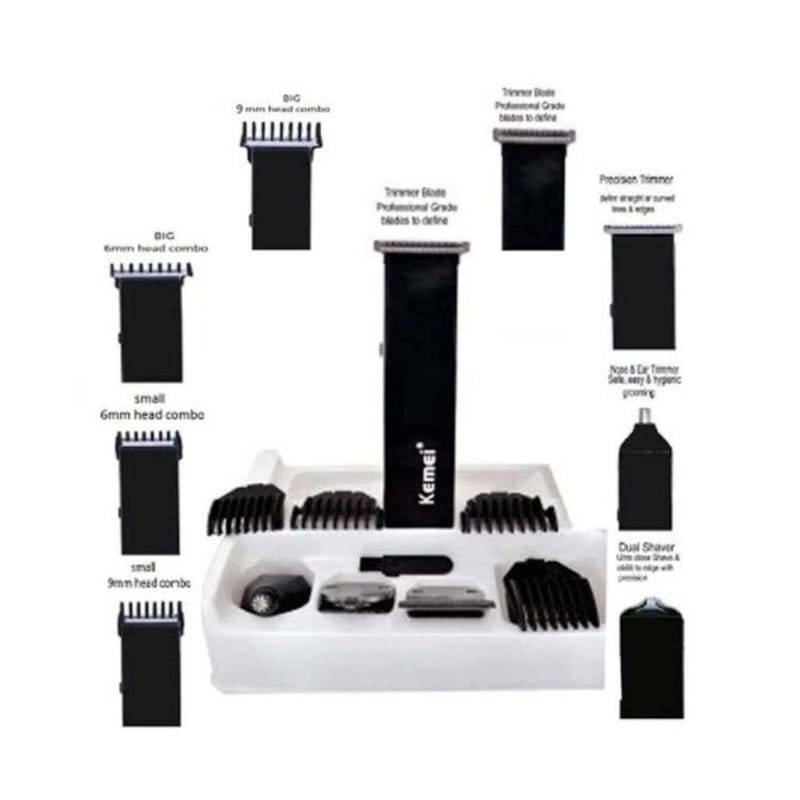 Picture of Kemei KM- 3580 Rechargeable Professional Grooming Kit - Black - Trimmer