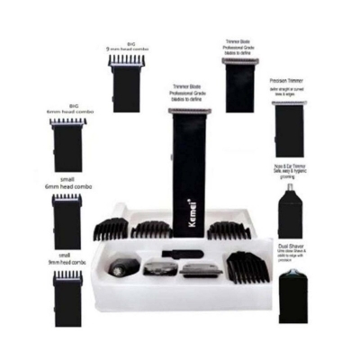 Picture of Kemei KM- 3580 Rechargeable Professional Grooming Kit - Black - Trimmer