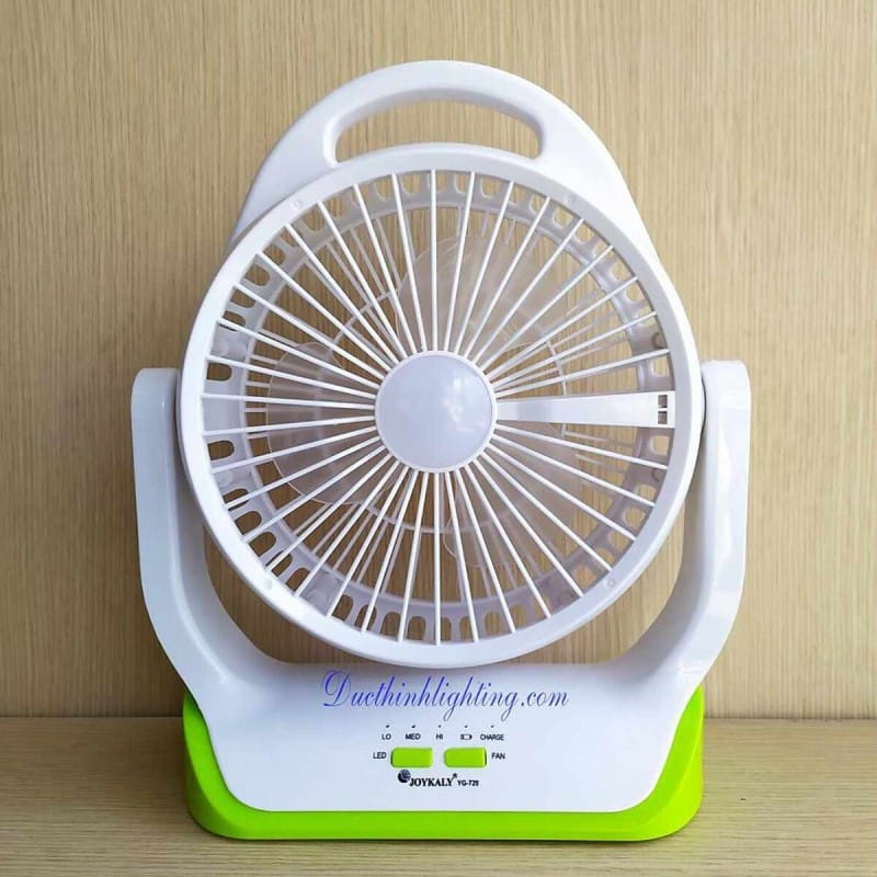 Picture of High-Speed Portable Fan YG-729 with LED Light and Rechargeable Battery, Acrylic, Unisex, Casual Style, Green/White