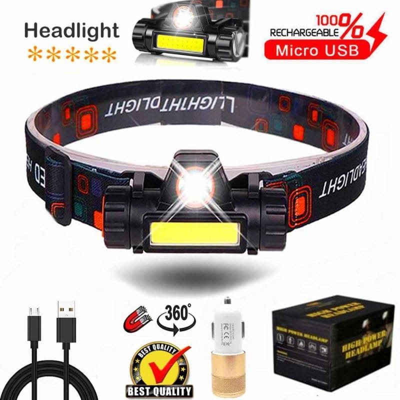 Picture of Joykaly YG 5219 USB Rechargeable Headlamp LED HeadLight Flashlight Waterproof Cycling Outdoor Head Torch Lamp Light Black
