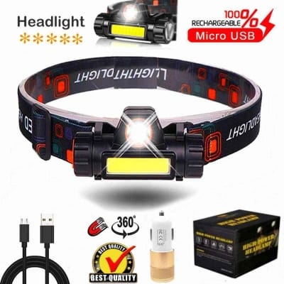 Picture of Joykaly YG 5219 USB Rechargeable Headlamp LED HeadLight Flashlight Waterproof Cycling Outdoor Head Torch Lamp Light Black