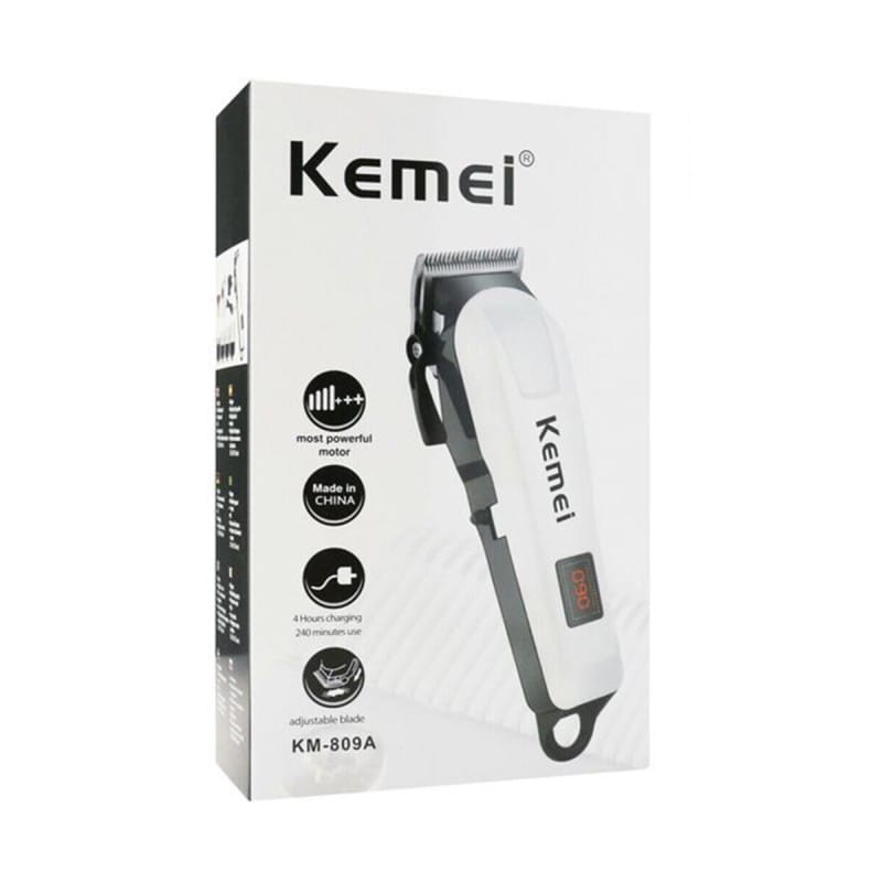 Picture of Kemei km-809A  AC DC Digital Rechargeable Electric Hair Cut Trimmer White