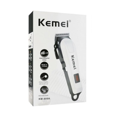 Picture of Kemei km-809A  AC DC Digital Rechargeable Electric Hair Cut Trimmer White