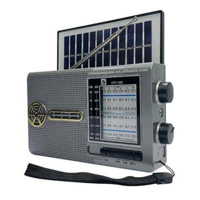 Picture of KBroad KTF-1480 is a highly versatile, retro-style portable solar radio and Bluetooth speaker Multicolor