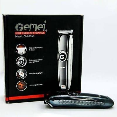 Picture of Geemy GM-6050 Professional Hair & Beard Trimmer for Men & Women (Black) Black