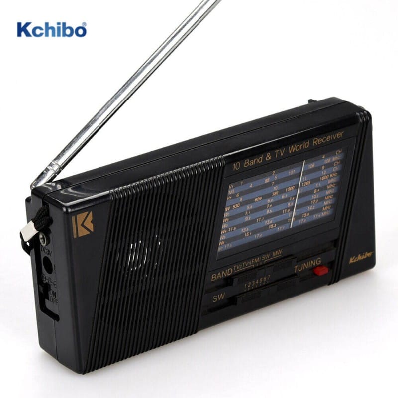 Picture of Kchibo KK-8108T FM/ TV/ MW/ SW 10-Band Radio & TV World Receiver Black