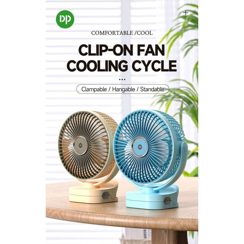 Picture of 2024 DP Outdoor Camping Fan Portable Fan Clip USB Rechargeable 18650 Lithium Table Desk Fan With Led Light Multicolor