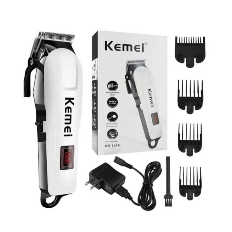 Picture of Kemei KM-809A Rechargeable Professional Electric Hair Clipper Electric Hair Trimmer , Razor Runtime: 120 min Trimmer White