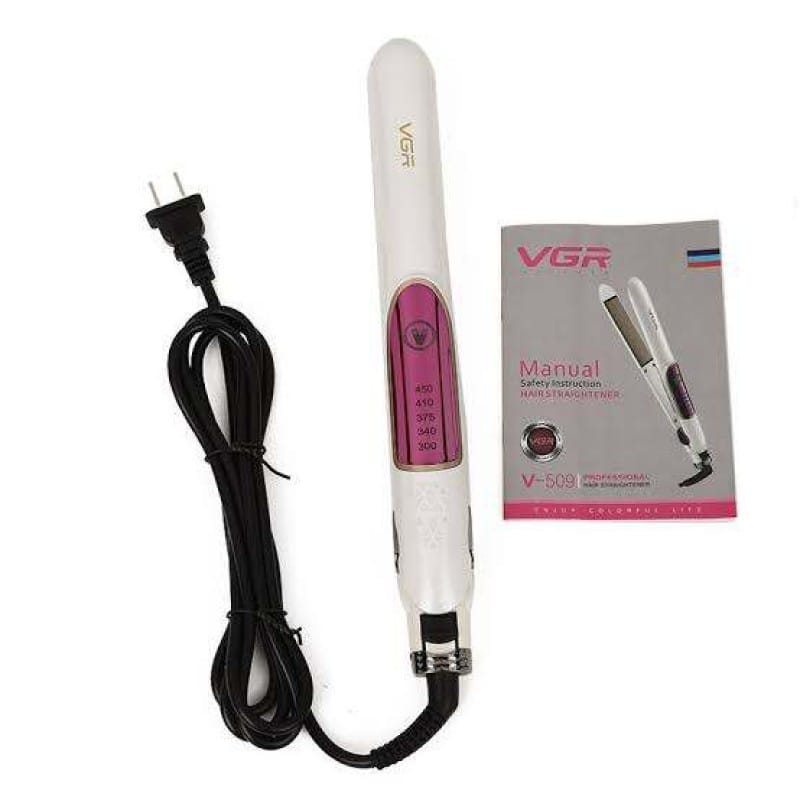 Picture of VGR V-509 2.5 CM Wide Flat Iron Professional Hair Straightener with Ceramic coated plate & Uniform heat technology Straightens All Hair Types 300? to 450? Adjustable Temp 360° swivel cord - Silver
