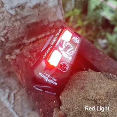 Picture of ONE STAR OS-5231 Motion Sensor White & Red Light Seven Modes Rechargeable Headlamp For Riding, Camping, Maintaining & Night Fishing Multicolor