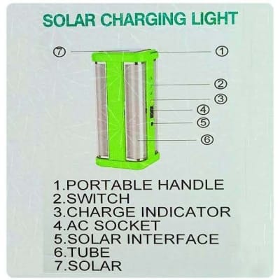 Picture of JOYKALY YG-8002S Rechargeable Solar Charging Dual Mode 4 LED Bulb Portable Flashlight / Lamp Multicolor
