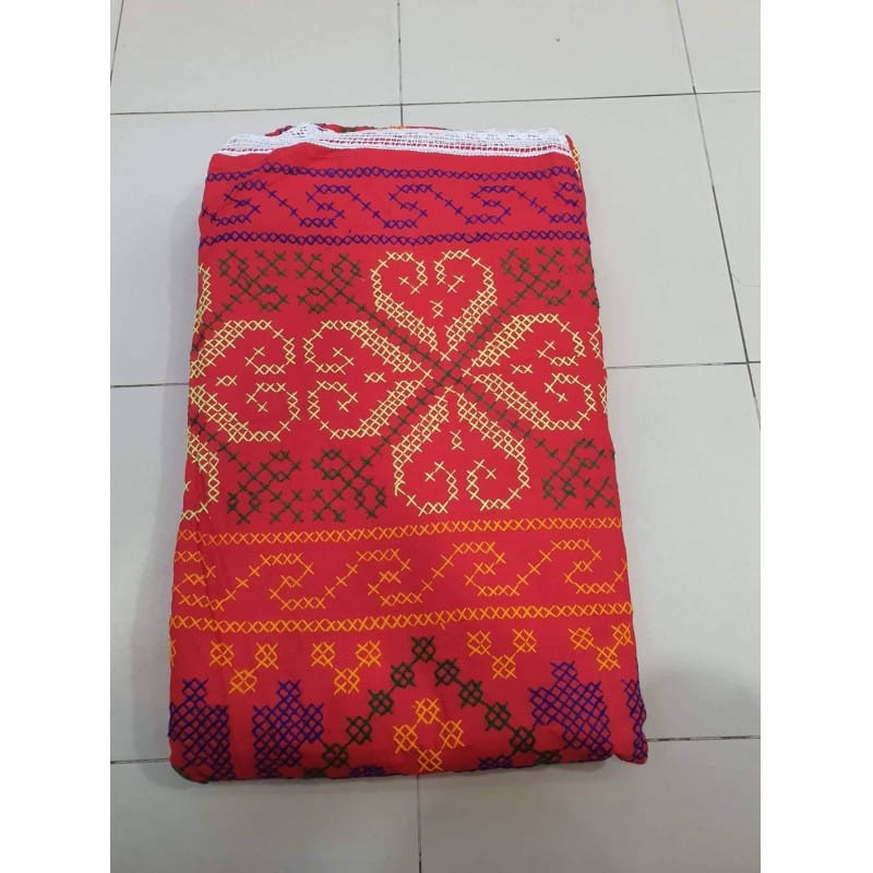 Picture of Beautiful Hand Made  (90"-80")Cotton Nokshi Katha - (RED) Red