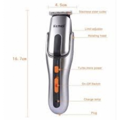 Picture of Kemei KM-680A Rechargeable Professional 8 in 1 Cordless Hair Beard Trimmer Clipper for Men Multicolor