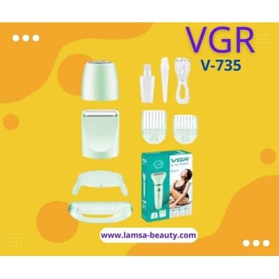 Picture of VGR V-735 Professional 3-in-1 Lady Shaver Set | Waterproof Cordless Trimmer for Women (Green/Pink) Multicolor