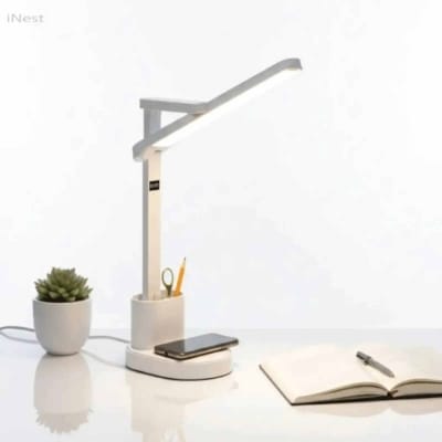 Picture of YAGE YG-8071F Rechargeable Table Lamp with Digital Clock & Pen Holder Multicolor