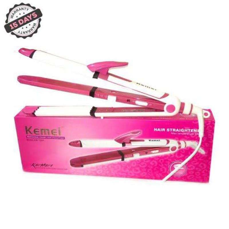 Picture of Kemei KM-1291 Professional 3 in 1 Hair Straightener Curler And Zic Zac Iron - Hair Straightener 