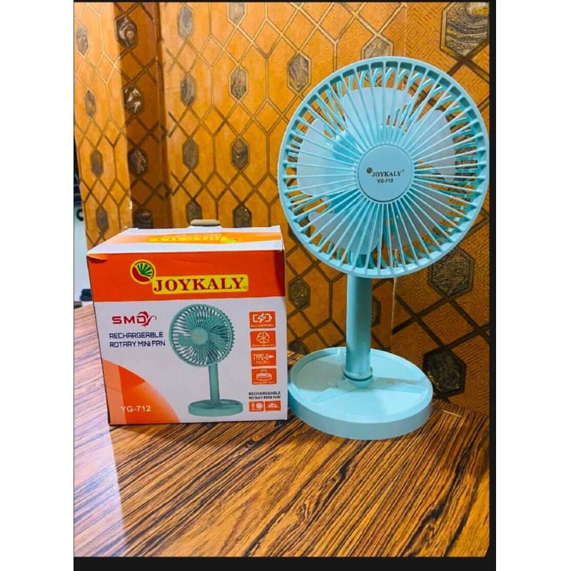 Picture of JOYKALY YG-712 Rechargeable Lithium Battery Strong Wind Portable Desk / Table Fan Multicolor