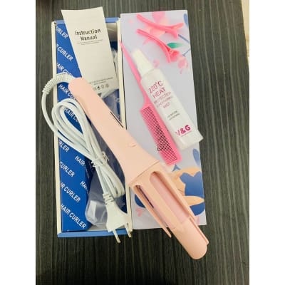 Picture of Auto Hair Curler Ceramic Heating Ion Wave Hair Curling Iron Styler Curler Tools and V&G 220°C Heat Protection Conditioning Mist 100ml - Keep Your Hair Protected and Beautiful 2 in 1 combo Multicolor