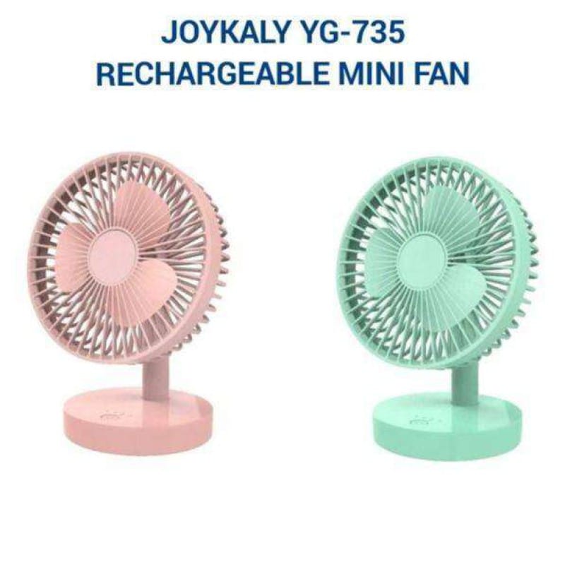 Picture of JOYKALY YG-735/ 717  Rechargeable 2400mAh Lithium Battery Strong Wind Portable Desk / Table Fan Blue