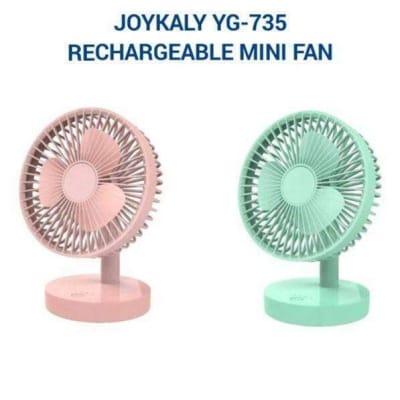 Picture of JOYKALY YG-735/ 717  Rechargeable 2400mAh Lithium Battery Strong Wind Portable Desk / Table Fan Blue