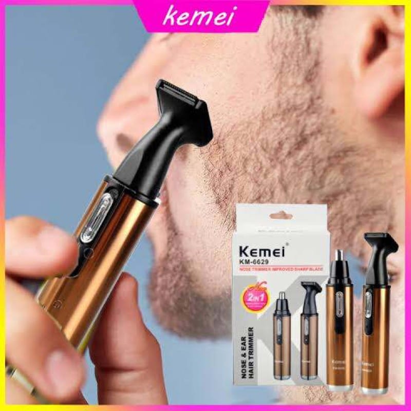 Picture of Kemei KM-6629 Modern Design Nose and Ear Hair Electric Beard Trimmer 2 in 1 for Men and Women 