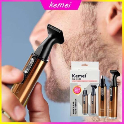 Picture of Kemei KM-6629 Modern Design Nose and Ear Hair Electric Beard Trimmer 2 in 1 for Men and Women 