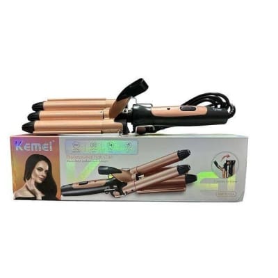 Picture of Kemei KM-1010A Professional Hair Curling Iron Machine for Men And Women Fast Heating Tourmaline Ceramic Hair Curling Iron Pink Multicolor
