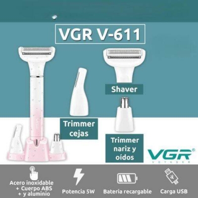 Picture of VGR V-611 (3-in-1) Women Trimmer and Shaver Multicolor