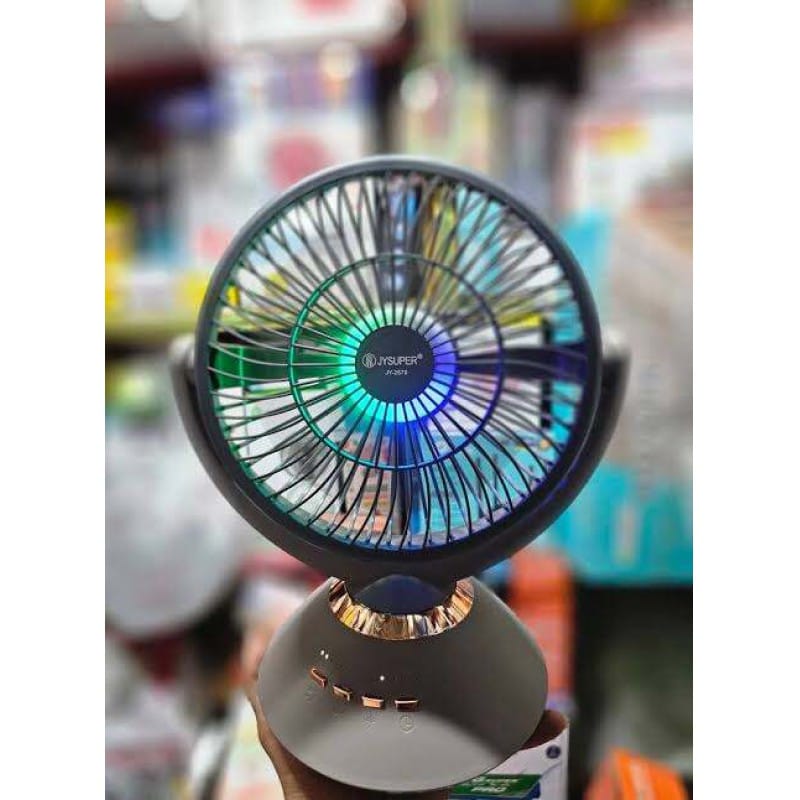 Picture of Jy Super JY-2571 Professional 6 Battery Rechargeable Portable Table Fan Multicolor