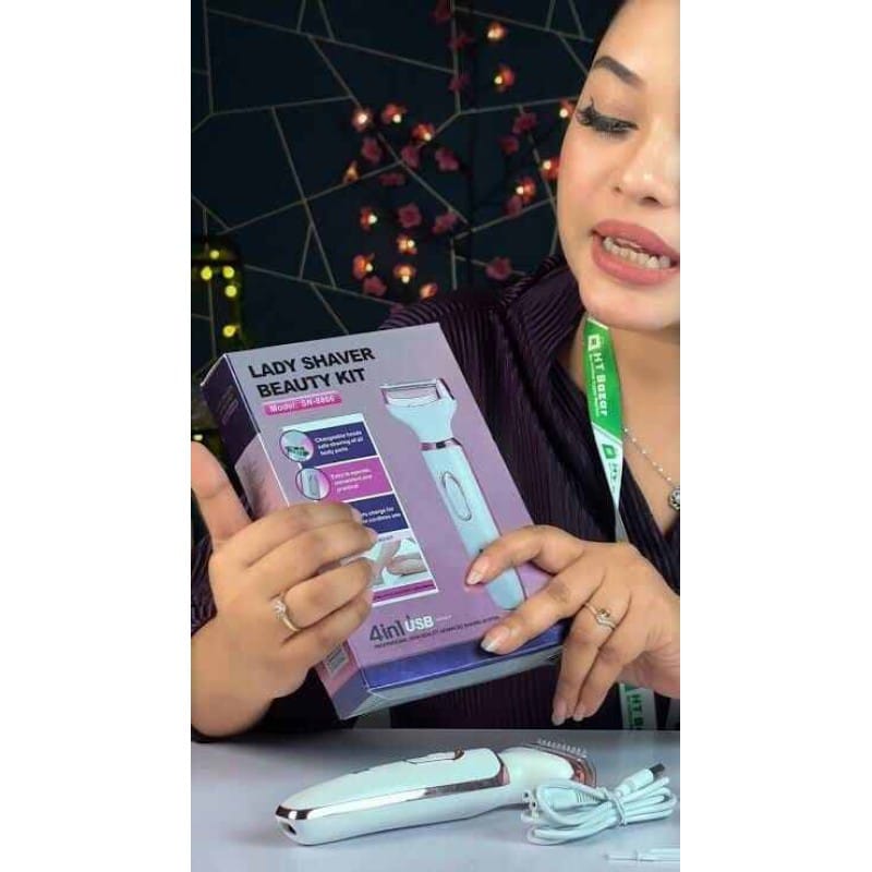 Picture of Lady Shaver Beauty Kit SN-8866 4 in 1 USB Rechargeable Face & Body set Female Trimmer Electric shaver Multicolor