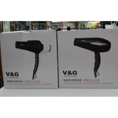 Picture of V&G Professional Hair Dryer Pro4300 Ac Motor Extra Power 2000W Natural Fresh Air 2 Heat Black
