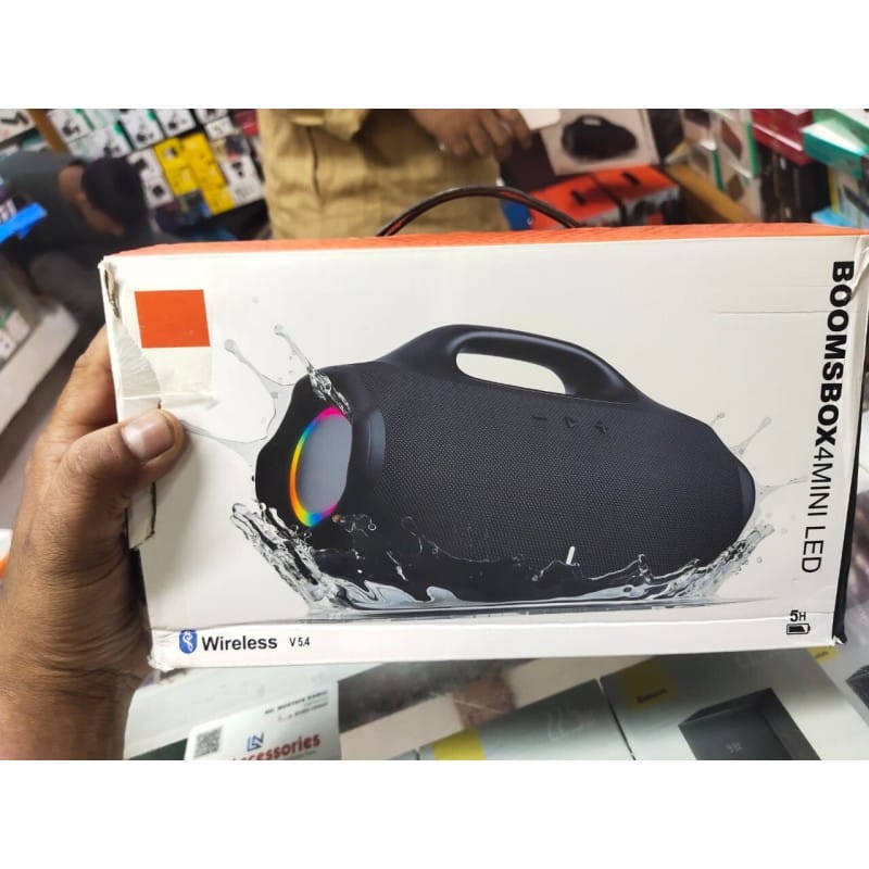 Picture of Boombox 4 mini Portable Wireless Bluetooth Speaker 15W Dual Horn | RGB Light | Waterproof Subwoofer Multicolor