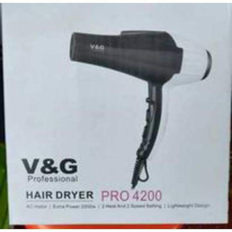 Picture of V&G Professinal Hair Dryer Pro 4200  3 Mode Hot ,cold, normal Black