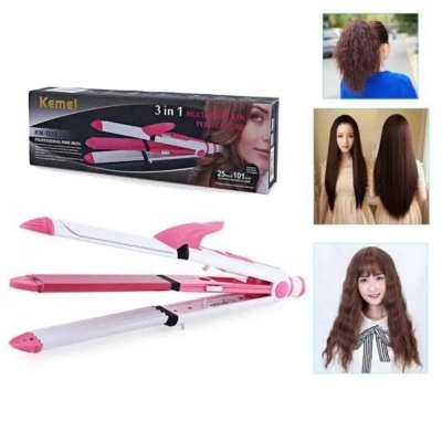 Picture of Kemei KM-1213 - 3 in 1 Professional Hair Straightener Wave  Curler 