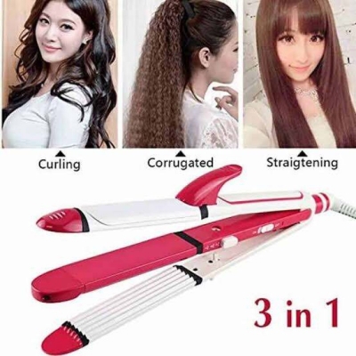 Picture of Kemei KM-1291 Professional 3 in 1 Hair Straightener Curler And Zic Zac Iron - Hair Straightener 