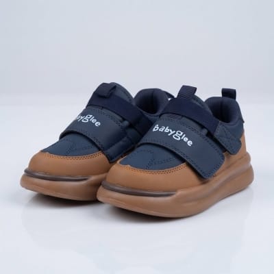 Picture of Babyglee Bounce Kids Casual Sneakers (Classic Navy & Tan) – Exclusive In-House Design
