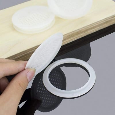 Picture of 4pics Plastic air vent decorative cover 60mm Round Louver Mesh Hole plug Closet shoe Cabinet furniture grille ventilation systems