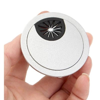 Picture of 60mm Computer Desk Grommet Table Cable Wire Outlet Cord Plastic Hole Cover Cap-Silver