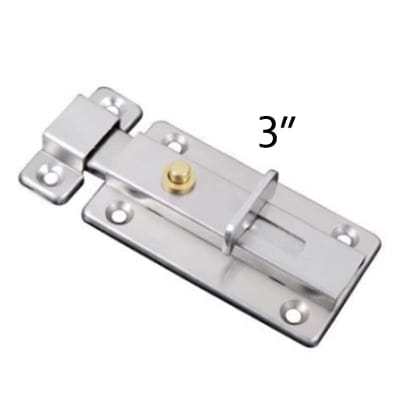 Picture of 3 Inch Stainless Steel Buckle Bolt Automatic Spring Latch Bolt Surface Mounted-Silver