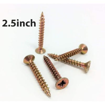 Picture of 50 Pics 2.5 Inch MS Screw, wood screw self taping screw golden color-Gold